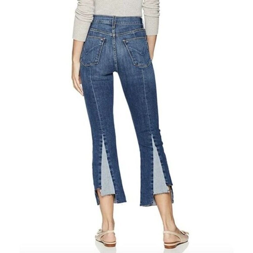 Hudson Holly Rise Crop Flare Jeans Back Destroy BK DET size 30 New NWOT